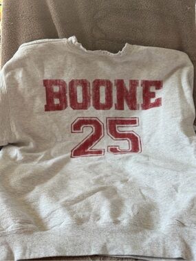 Boone Women's Gray Crewneck Sweatshirt with Red Lettering - Classic Casual